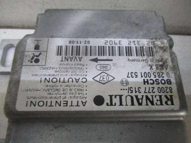 KIT AIRBAG KOMPLET OEM N. 16108 KIT AIRBAG COMPLETO ORIGINAL REZERVNI DEL RENAULT CLIO BB CB MK2 R / CLIO STORIA (05/2001 - 2012) DIESEL LETNIK 2003