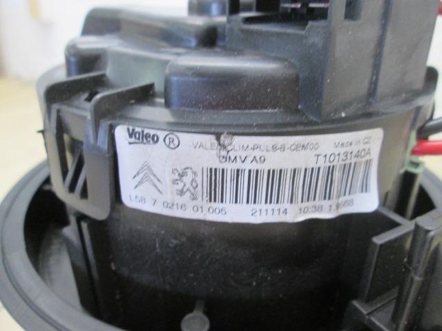 VENTILATOR  KABINE  OEM N. 1608182080 ORIGINAL REZERVNI DEL PEUGEOT 208 CA CC MK1 (2012 -2019) BENZINA/GPL LETNIK 2014