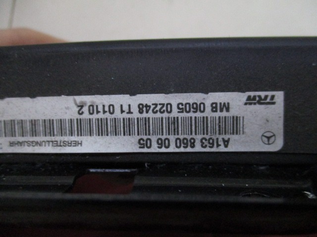 AIRBAG VRATA OEM N. A1638600605 ORIGINAL REZERVNI DEL MERCEDES CLASSE ML W163 (1997 - 2006) DIESEL LETNIK 2002