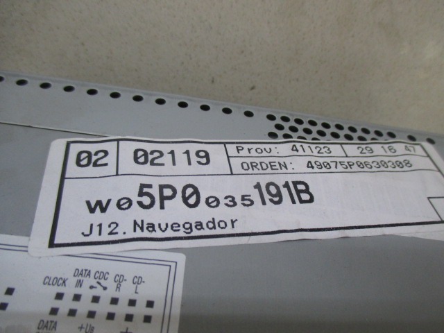 RADIO CD / OJACEVALNIK / IMETNIK HIFI OEM N. 5P0035191B ORIGINAL REZERVNI DEL SEAT ALTEA XL 5P5 (2007 - 02/2009) DIESEL LETNIK 2007