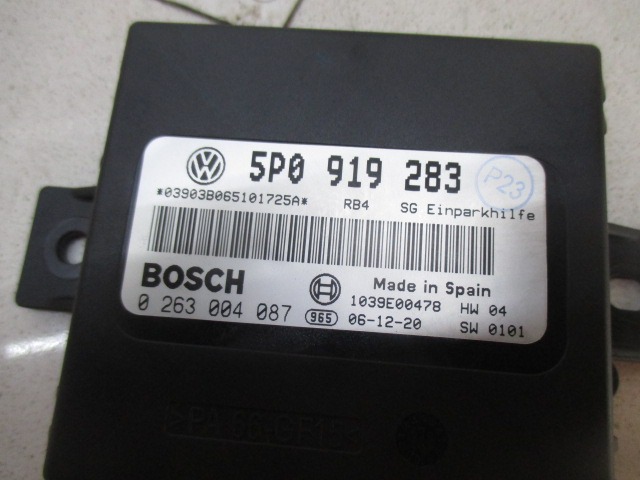 ECU PARKIRNI SENZORJI OEM N. 5P0919283 ORIGINAL REZERVNI DEL SEAT ALTEA XL 5P5 (2007 - 02/2009) DIESEL LETNIK 2007