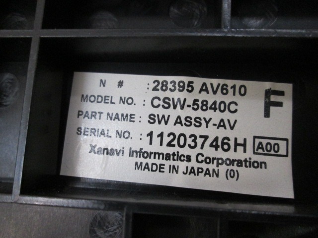 REZERVNI DELI, RADIJSKO-NAVIGACIJSKE NAPRAVE OEM N. 28090AV611 ORIGINAL REZERVNI DEL NISSAN PRIMERA P12E (01/2002 - 10/2006) DIESEL LETNIK 2002