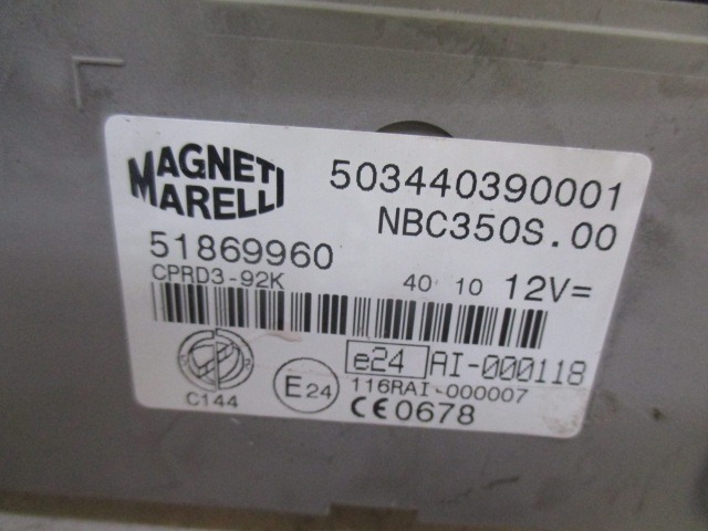 KOMPLET ODKLEPANJE IN VZIG  OEM N. 20088 KIT ACCENSIONE AVVIAMENTO ORIGINAL REZERVNI DEL FIAT IDEA 350 R (2008 - 2012) BENZINA LETNIK 2010