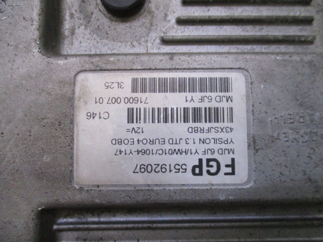 OSNOVNA KRMILNA ENOTA DDE / MODUL ZA VBRIZGAVANJE OEM N. 55192097 ORIGINAL REZERVNI DEL OPEL CORSA C X01 R (2004 - 10/2006) DIESEL LETNIK 2005