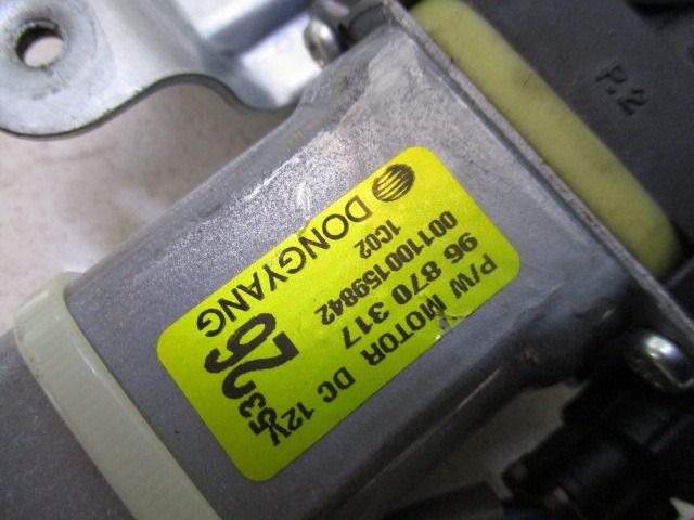 MEHANIZEM DVIGA SPREDNJIH STEKEL  OEM N. 96870317 ORIGINAL REZERVNI DEL CHEVROLET AVEO MK1 T250 (2006 - 2011) BENZINA/GPL LETNIK 2011