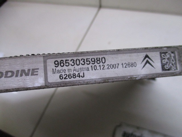 HLADILNIK KLIME OEM N. 9653035980 ORIGINAL REZERVNI DEL PEUGEOT 207 / 207 CC WA WC WD WK (2006 - 05/2009) BENZINA LETNIK 2008