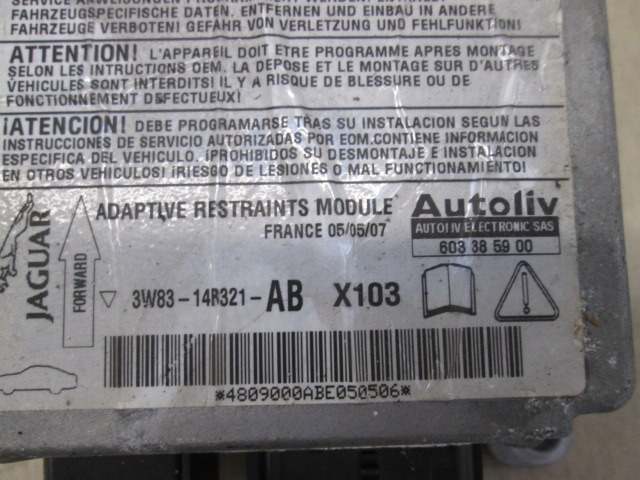 KIT AIRBAG KOMPLET OEM N. 16987 KIT AIRBAG COMPLETO ORIGINAL REZERVNI DEL JAGUAR XK X100 (1996 - 2006) BENZINA LETNIK 2006