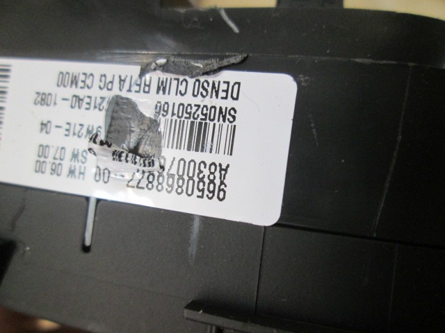 KONTROLNA ENOTA KLIMATSKE NAPRAVE / AVTOMATSKA KLIMATSKA NAPRAVA OEM N. 9650868877 ORIGINAL REZERVNI DEL CITROEN C4 PICASSO/GRAND PICASSO MK1 (2006 - 08/2013) DIESEL LETNIK 2009