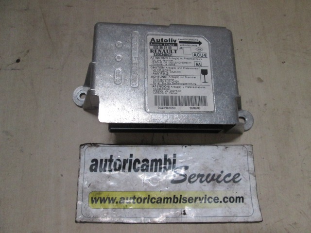 RACUNALNIK AIRBAG OEM N. 8200340431 ORIGINAL REZERVNI DEL RENAULT SCENIC/GRAND SCENIC JM0/1 MK2 (2003 - 2009) DIESEL LETNIK 2003