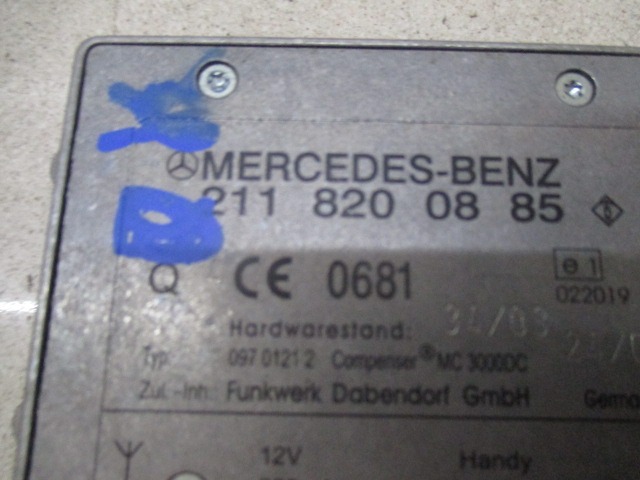 OJACEVALEC / ANTENA OEM N. 2118200885 ORIGINAL REZERVNI DEL MERCEDES CLASSE C W203 BER/SW (2000 - 2007) DIESEL LETNIK 2005