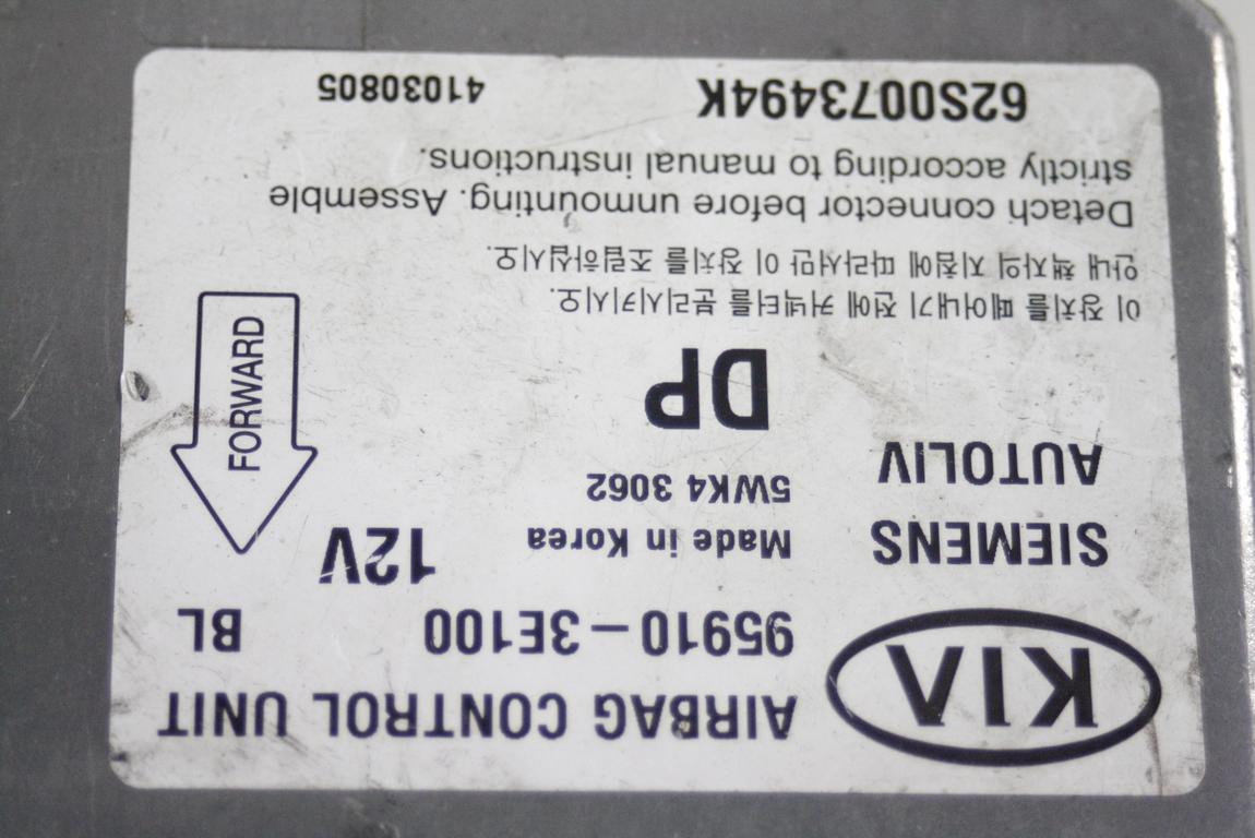 RACUNALNIK AIRBAG OEM N. 95910-3E100 ORIGINAL REZERVNI DEL KIA SORENTO JC MK1 (2002 - 2009) DIESEL LETNIK 2004