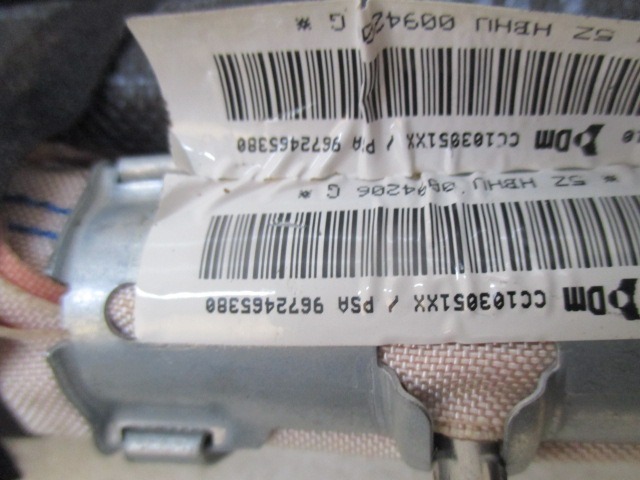 ZRACNA BLAZINA GLAVA LEVA OEM N. 9672465380 ORIGINAL REZERVNI DEL CITROEN C3 MK2 SC (2009 - 2016) BENZINA/GPL LETNIK 2010