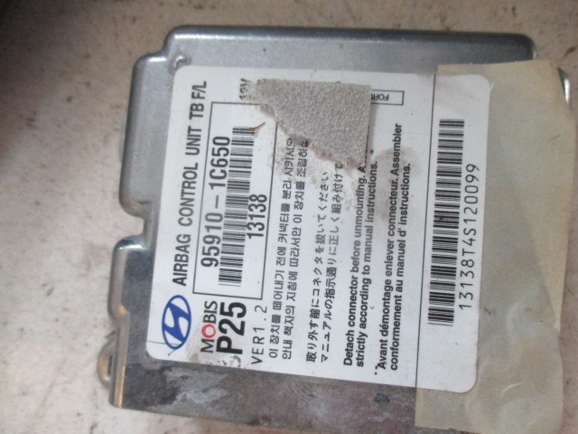 KIT AIRBAG KOMPLET OEM N. 19918 KIT AIRBAG COMPLETO ORIGINAL REZERVNI DEL HYUNDAI GETZ TB R (02/2006 - 2008) DIESEL LETNIK 2007