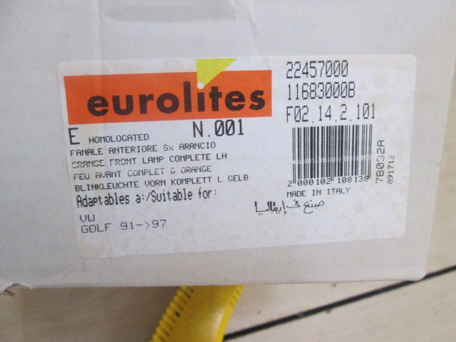 SPREDNJI INDIKATOR OEM N. 22457000 ORIGINAL REZERVNI DEL VOLKSWAGEN GOLF III 1H1 1E7 1H5 MK3 (08/1992 - 07/1998) BENZINA LETNIK 1992