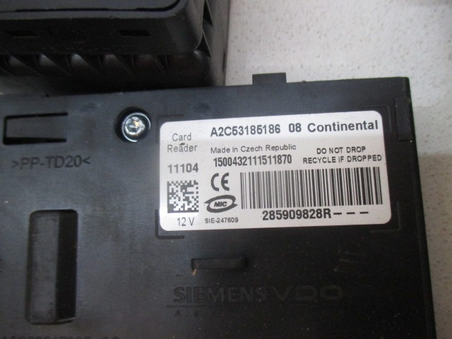 KOMPLET ODKLEPANJE IN VZIG  OEM N. 29956 KIT ACCENSIONE AVVIAMENTO ORIGINAL REZERVNI DEL RENAULT MEGANE MK3 BZ0/1 B3 DZ0/1 KZ0/1 BER/SPORTOUR/ESTATE (2009 - 2015) DIESEL LETNIK 2011