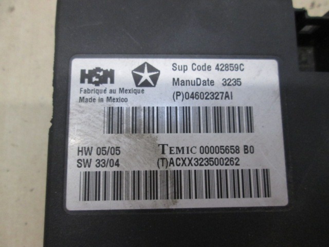 SEDEZNI MODUL OEM N. 04602327AI ORIGINAL REZERVNI DEL JEEP GRAND CHEROKEE WH WK MK3 (05/2005-08/2008) DIESEL LETNIK 2006