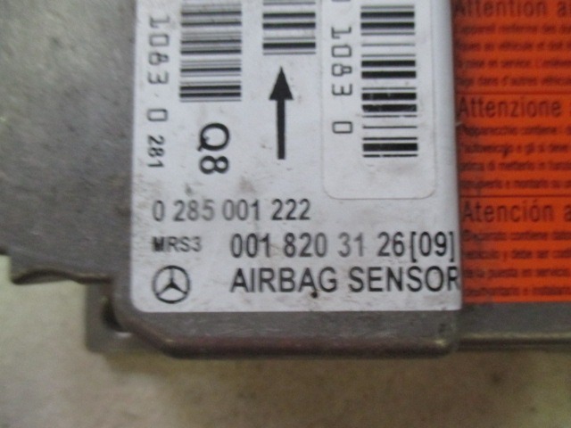 KIT AIRBAG KOMPLET OEM N. 15835 KIT AIRBAG COMPLETO ORIGINAL REZERVNI DEL MERCEDES CLASSE A W168 V168 R (2001 - 2005) DIESEL LETNIK 2002