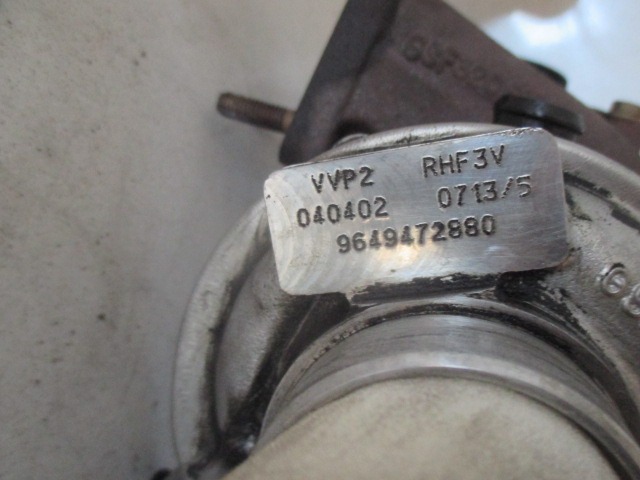 TURBINA OEM N. 9649472880 ORIGINAL REZERVNI DEL CITROEN C3 / PLURIEL MK1 (2002 - 09/2005) DIESEL LETNIK 2004