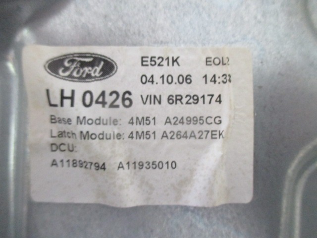 ROCNI SISTEM ZA DVIGOVANJE ZADNJEGA STEKLA  OEM N. 4M51-A24995-CE ORIGINAL REZERVNI DEL FORD FOCUS DA HCP DP MK2 BER/SW (2005 - 2008) DIESEL LETNIK 2007