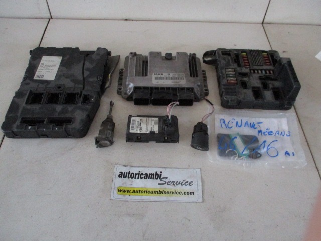 KOMPLET ODKLEPANJE IN VZIG  OEM N. 17734 KIT ACCENSIONE AVVIAMENTO ORIGINAL REZERVNI DEL RENAULT MEGANE MK2 BM0/1 CM0/1 EM0/1 KM0/1 LM0/1 BER/GRANDTOUR  (10/2002 - 02/2006) DIESEL LETNIK 2004