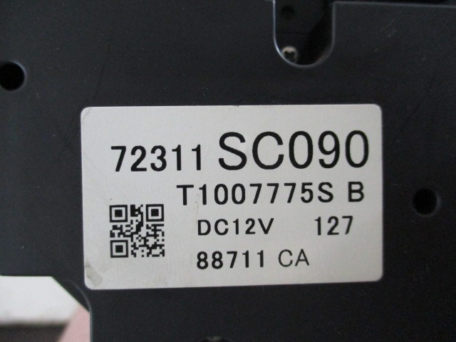 NADZOR KLIMATSKE NAPRAVE OEM N. 72311SC090 ORIGINAL REZERVNI DEL SUBARU IMPREZA GR GH G3 (06/2007 - 04/2013) BENZINA/GPL LETNIK 2009