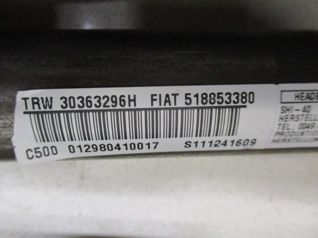 ZRACNA BLAZINA GLAVA LEVA OEM N. 518853380 ORIGINAL REZERVNI DEL FIAT PUNTO EVO 199 (2009 - 2012)  DIESEL LETNIK 2011