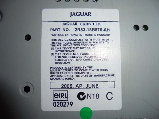 RADIO CD / OJACEVALNIK / IMETNIK HIFI OEM N. 2R83-18B876-AH ORIGINAL REZERVNI DEL JAGUAR S-TYPE X200 MK1 (1999 - 2006) DIESEL LETNIK 2005