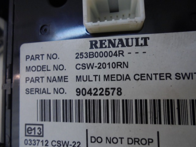 REZERVNI DELI, RADIJSKO-NAVIGACIJSKE NAPRAVE OEM N. 31536Sistema di navigazione satelittare ORIGINAL REZERVNI DEL RENAULT MEGANE MK3 BZ0/1 B3 DZ0/1 KZ0/1 BER/SPORTOUR/ESTATE (2009 - 2015) DIESEL LETNIK 2009