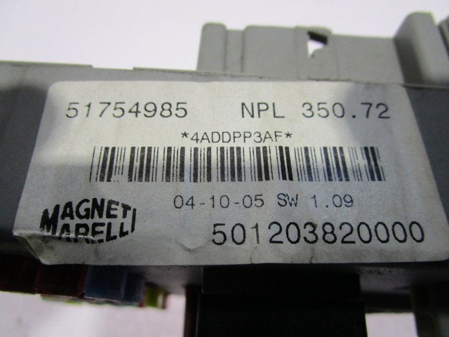 KOMPLET ODKLEPANJE IN VZIG  OEM N. 17840 KIT ACCENSIONE AVVIAMENTO ORIGINAL REZERVNI DEL FIAT IDEA 350 (2003 - 2008) BENZINA LETNIK 2005