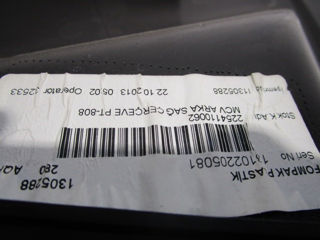 VRATNI PANEL OEM N. PNPDTFTQUBO255MV5P ORIGINAL REZERVNI DEL FIAT FIORINO / QUBO 255 (2008 - 2019) BENZINA/METANO LETNIK 2013
