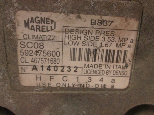 KOMPRESOR KLIME  OEM N. 592475600 ORIGINAL REZERVNI DEL FIAT PUNTO 188 188AX MK2 (1999 - 2003) BENZINA LETNIK 2000