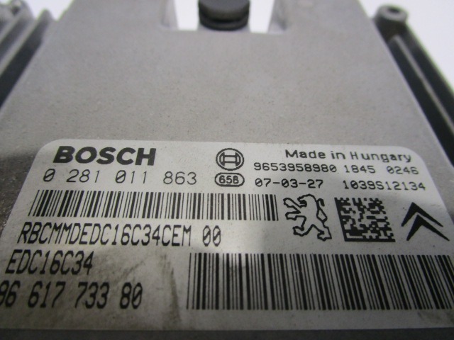OSNOVNA KRMILNA ENOTA DDE / MODUL ZA VBRIZGAVANJE OEM N. 281011863 ORIGINAL REZERVNI DEL PEUGEOT 307 3A/B/C/E/H BER/SW/CABRIO (2001 - 2009) DIESEL LETNIK 2007