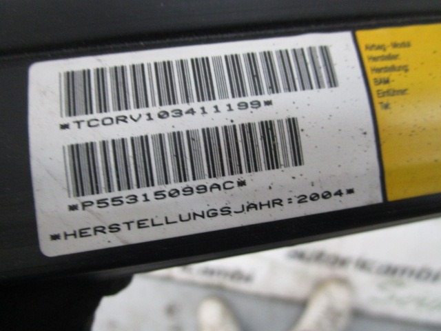 ZRACNA BLAZINA GLAVA LEVA OEM N. 55315099AE ORIGINAL REZERVNI DEL JEEP CHEROKEE MK3 KJ (2001 - 2005) DIESEL LETNIK 2004