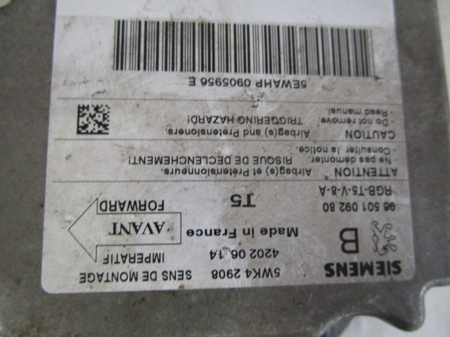 KIT AIRBAG KOMPLET OEM N. 16615 KIT AIRBAG COMPLETO ORIGINAL REZERVNI DEL PEUGEOT 307 3A/B/C/E/H BER/SW/CABRIO (2001 - 2009) DIESEL LETNIK 2002