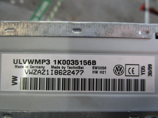 RADIO CD / OJACEVALNIK / IMETNIK HIFI OEM N. 1K0035156B ORIGINAL REZERVNI DEL VOLKSWAGEN GOLF VI 5K1 517 AJ5 MK6 (2008-2012) BENZINA LETNIK 2009