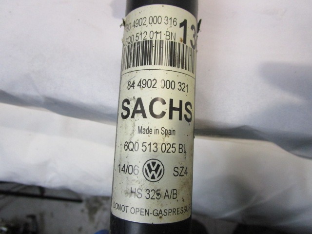 ZADNJI AMORTIZERJI OEM N. 6Q0513025BL ORIGINAL REZERVNI DEL VOLKSWAGEN POLO 9N R (2005 - 10/2009) DIESEL LETNIK 2006