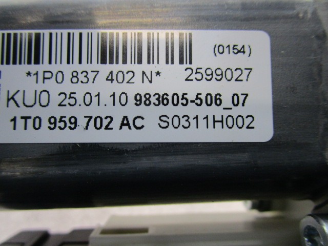 DVIZNI MEHANIZEM SPREDNIH STEKEL  OEM N. 1T0959702AC 983605-506 ORIGINAL REZERVNI DEL SEAT LEON 1P1 MK2 (2005 - 2012) BENZINA/GPL LETNIK 2010