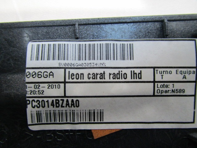 ARMATURNA PLO?CA OEM N. 1P1858063C ORIGINAL REZERVNI DEL SEAT LEON 1P1 MK2 (2005 - 2012) BENZINA/GPL LETNIK 2010