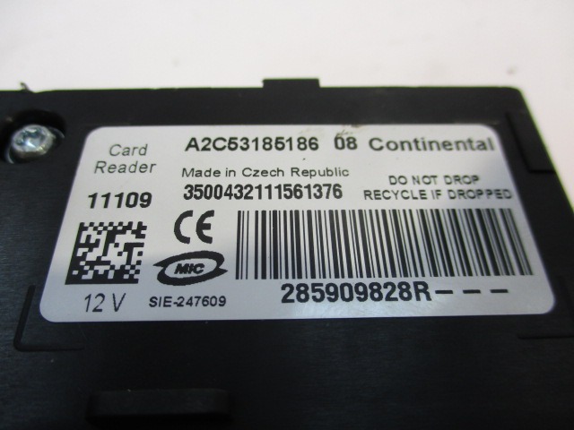 CILINDER VZIGA OEM N. 285909828R,A2C53185186 ORIGINAL REZERVNI DEL RENAULT MEGANE MK3 BZ0/1 B3 DZ0/1 KZ0/1 BER/SPORTOUR/ESTATE (2009 - 2015) DIESEL LETNIK 2011