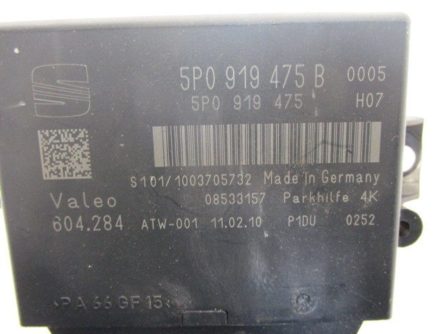 ECU PARKIRNI SENZORJI OEM N. 5P0919475B ORIGINAL REZERVNI DEL SEAT LEON 1P1 MK2 (2005 - 2012) BENZINA/GPL LETNIK 2010