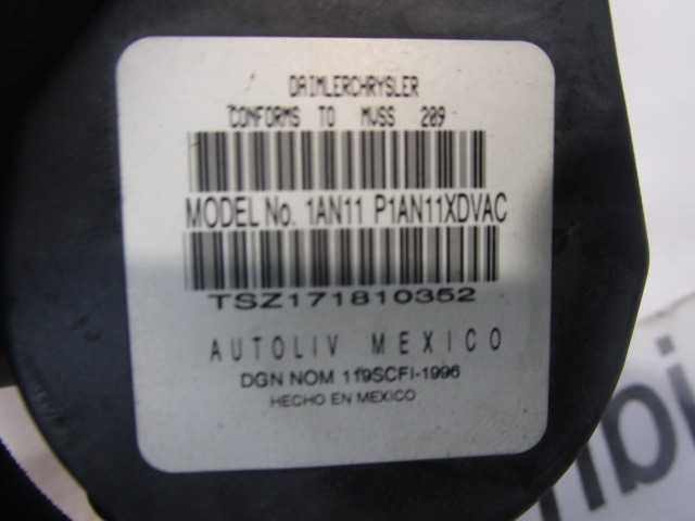 VARNOSTNI PAS OEM N. 608162700B ORIGINAL REZERVNI DEL DODGE JOURNEY (2008 - 2011) DIESEL LETNIK 2008