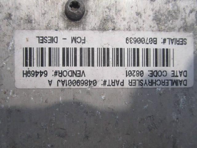 RACUNALNIK CRPALKE GORIVA  OEM N. 04869001AJ ORIGINAL REZERVNI DEL CHRYSLER VOYAGER/GRAN VOYAGER RG RS MK4 (2001 - 2007) DIESEL LETNIK 2001