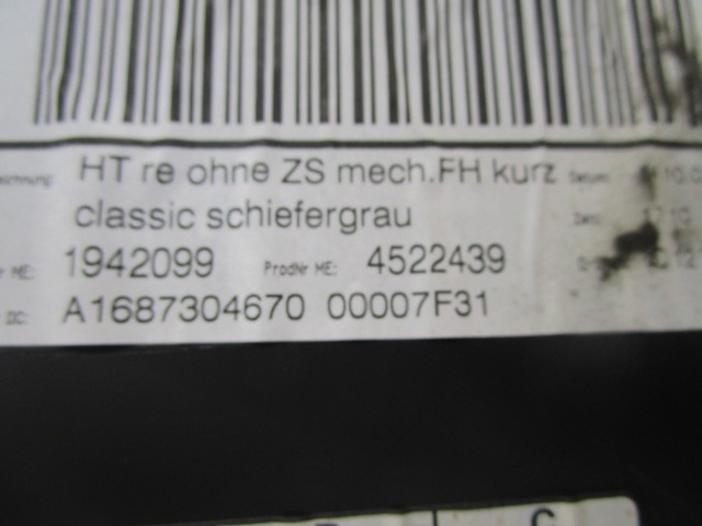 VRATNI PANEL OEM N. PNPDTMBCLASAW168RBR5P ORIGINAL REZERVNI DEL MERCEDES CLASSE A W168 V168 R (2001 - 2005) BENZINA LETNIK 2002