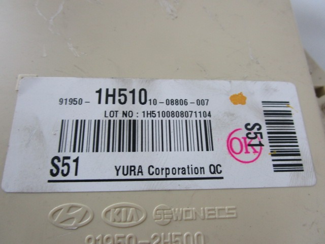 KOMPLET ODKLEPANJE IN VZIG  OEM N. 19938 KIT ACCENSIONE AVVIAMENTO ORIGINAL REZERVNI DEL KIA CEE'D / PRO CEE'D MK1 ED (2006-2012) BENZINA/GPL LETNIK 2008