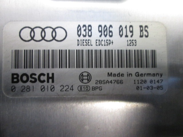 OSNOVNA KRMILNA ENOTA DDE / MODUL ZA VBRIZGAVANJE OEM N. 038906019BS  ORIGINAL REZERVNI DEL AUDI A6 C5 4B 4B5 4B2 BER/SW (1997 - 2001) DIESEL LETNIK 2001