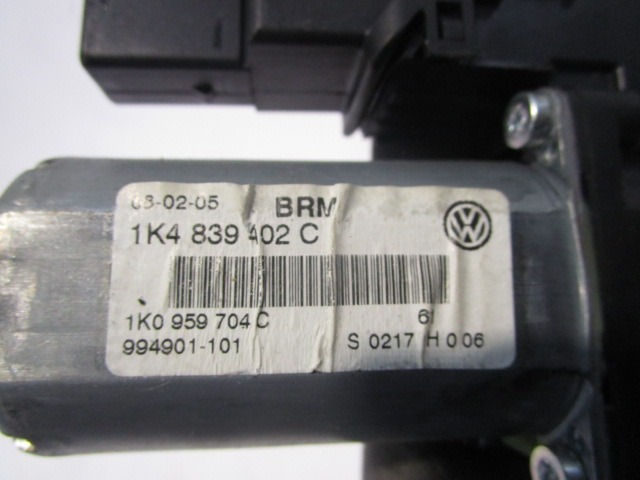 MOTORCEK ELEKTRICNEGA POMIKA ZADNJEGA STEKLA  OEM N. 1K109597 ORIGINAL REZERVNI DEL VOLKSWAGEN GOLF V 1K1 1K5 MK5 BER/SW (02/2004-11/2008) DIESEL LETNIK 2005