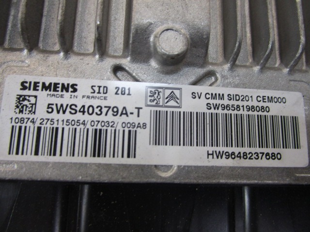 KOMPLET ODKLEPANJE IN VZIG  OEM N. 18772 KIT ACCENSIONE AVVIAMENTO ORIGINAL REZERVNI DEL CITROEN C6 TD (2005 - 2012)DIESEL LETNIK 2008