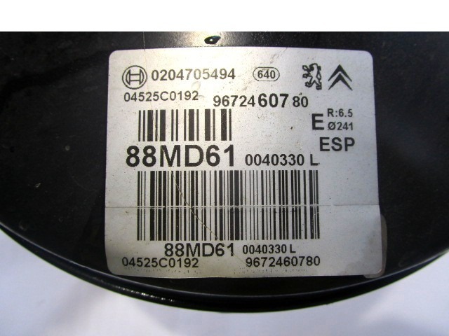 SERVO OJACEVALNIK ZAVOR S PUMPO OEM N. 9672460780 0204705494 ORIGINAL REZERVNI DEL CITROEN C3 MK2 SC (2009 - 2016) BENZINA/GPL LETNIK 2012