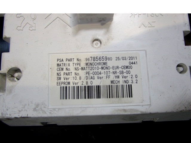 KILOMETER STEVEC OEM N. 9678565980 ORIGINAL REZERVNI DEL CITROEN C4 MK2 (2010 - 2018) DIESEL LETNIK 2011