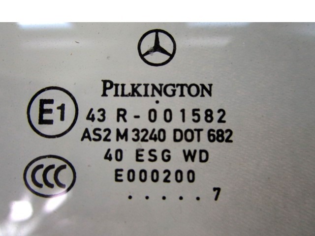 STEKLO SPREDNJIH DESNIH VRAT OEM N. A1697250210 ORIGINAL REZERVNI DEL MERCEDES CLASSE A W169 5P C169 3P (2004 - 04/2008) DIESEL LETNIK 2007